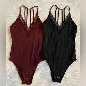 Abercrombie & Fitch Deep V Bodysuit Bundle Size S
